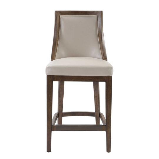 American Home Furniture Uttermost Purcell Leather Counter Stool