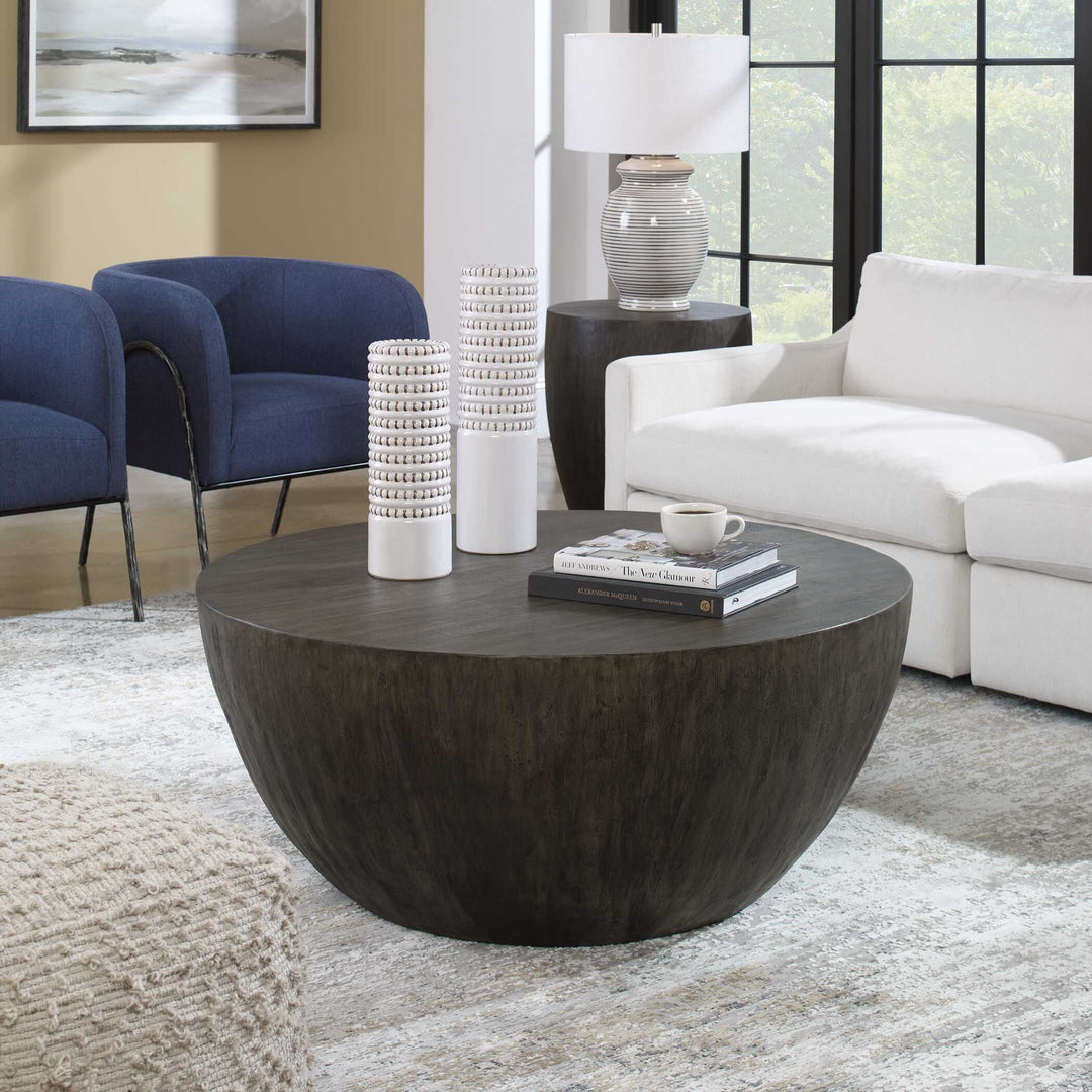 American Home Furniture Uttermost Lark Round Wood Coffee Table