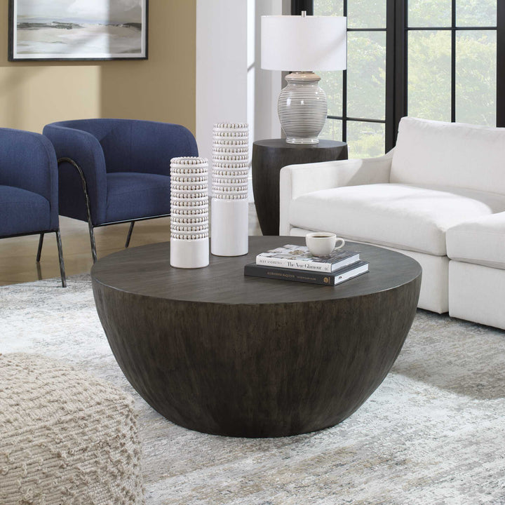 American Home Furniture Uttermost Lark Round Wood Coffee Table