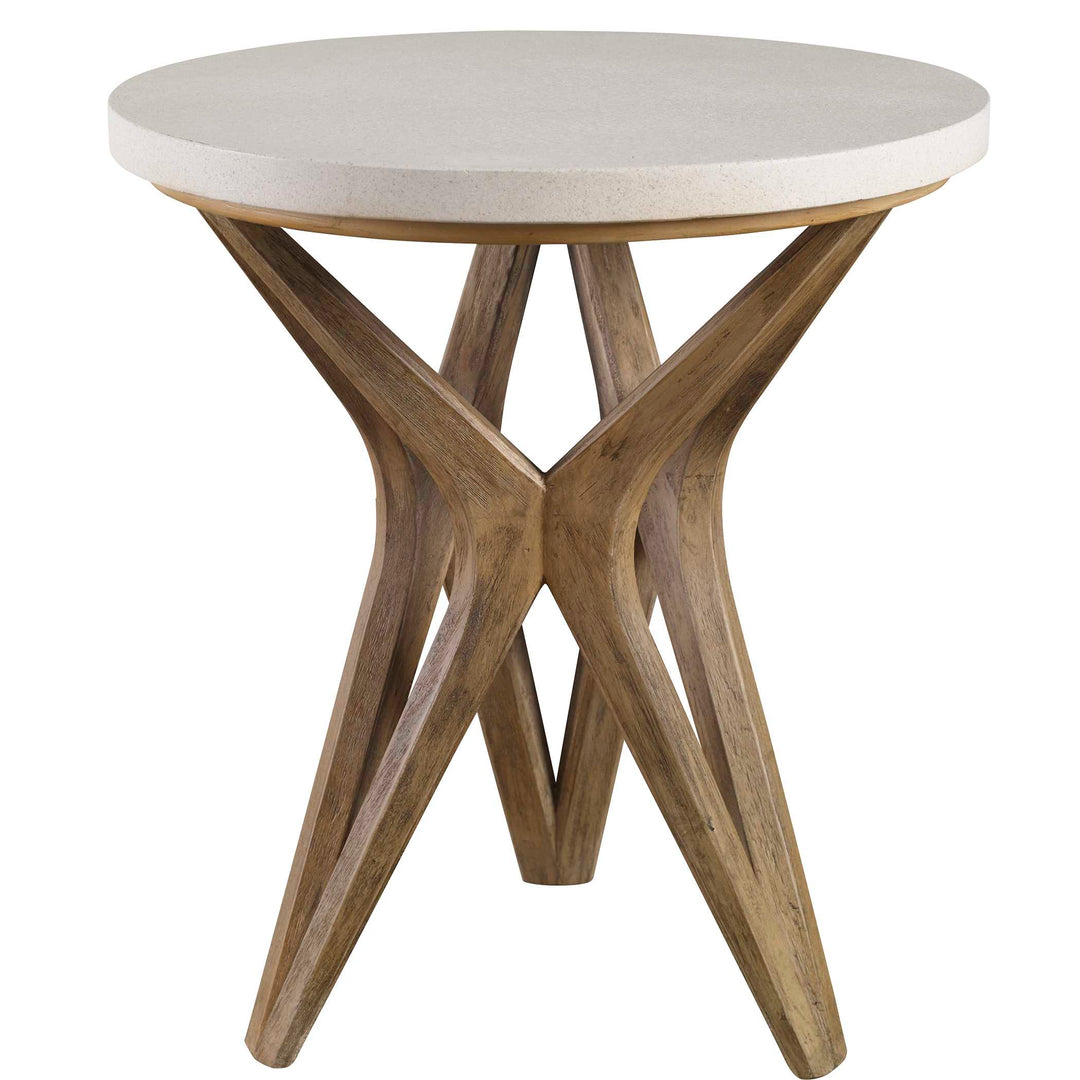 American Home Furniture Uttermost Marnie Limestone Side Table