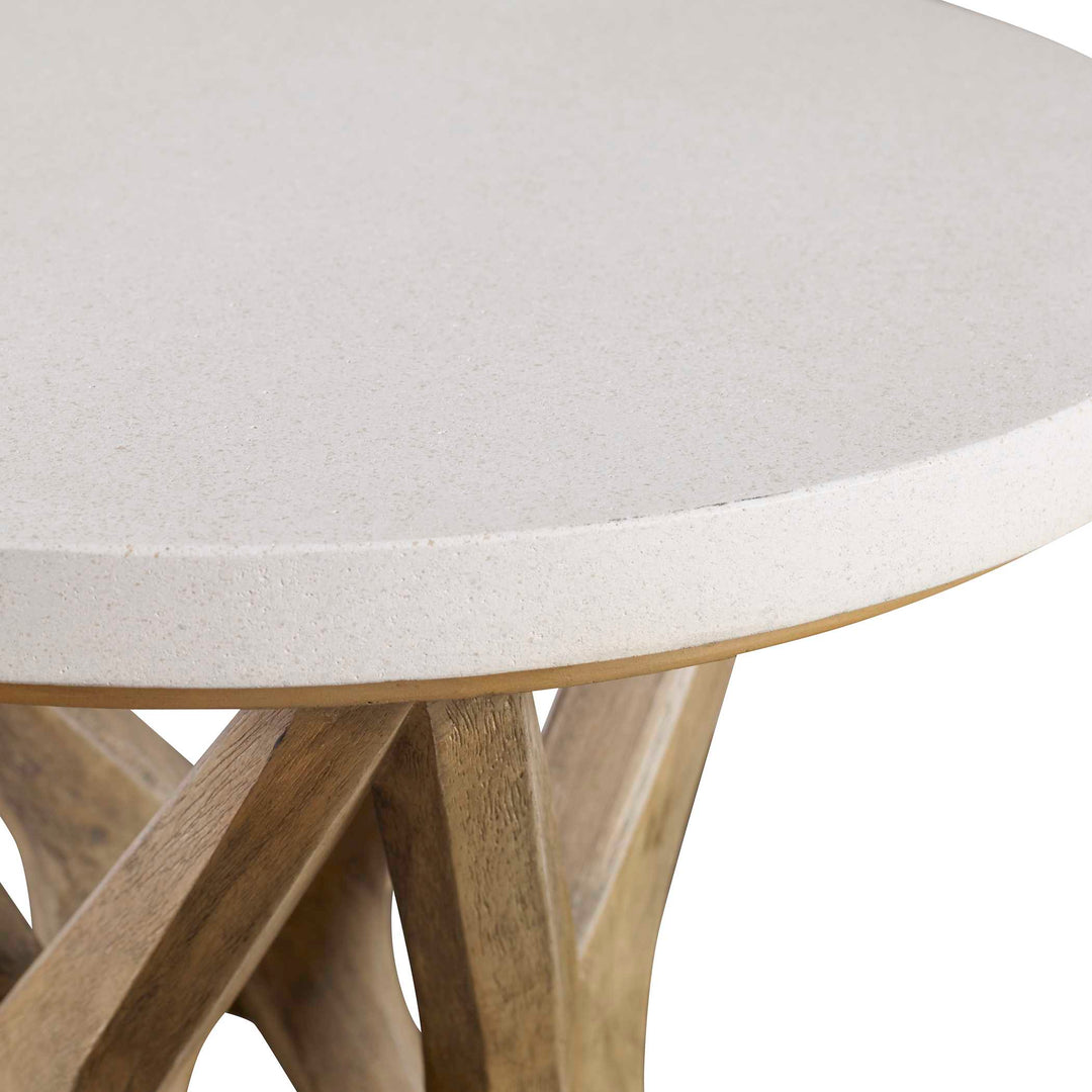 American Home Furniture Uttermost Marnie Limestone Side Table