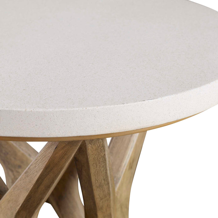 American Home Furniture Uttermost Marnie Limestone Side Table