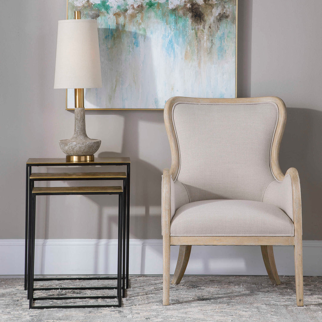 American Home Furniture Uttermost Coreene Gold Nesting Tables Set/3
