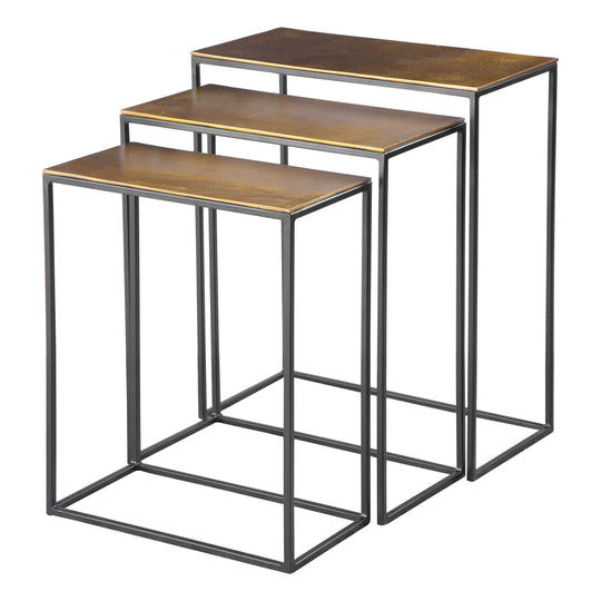 American Home Furniture Uttermost Coreene Gold Nesting Tables Set/3