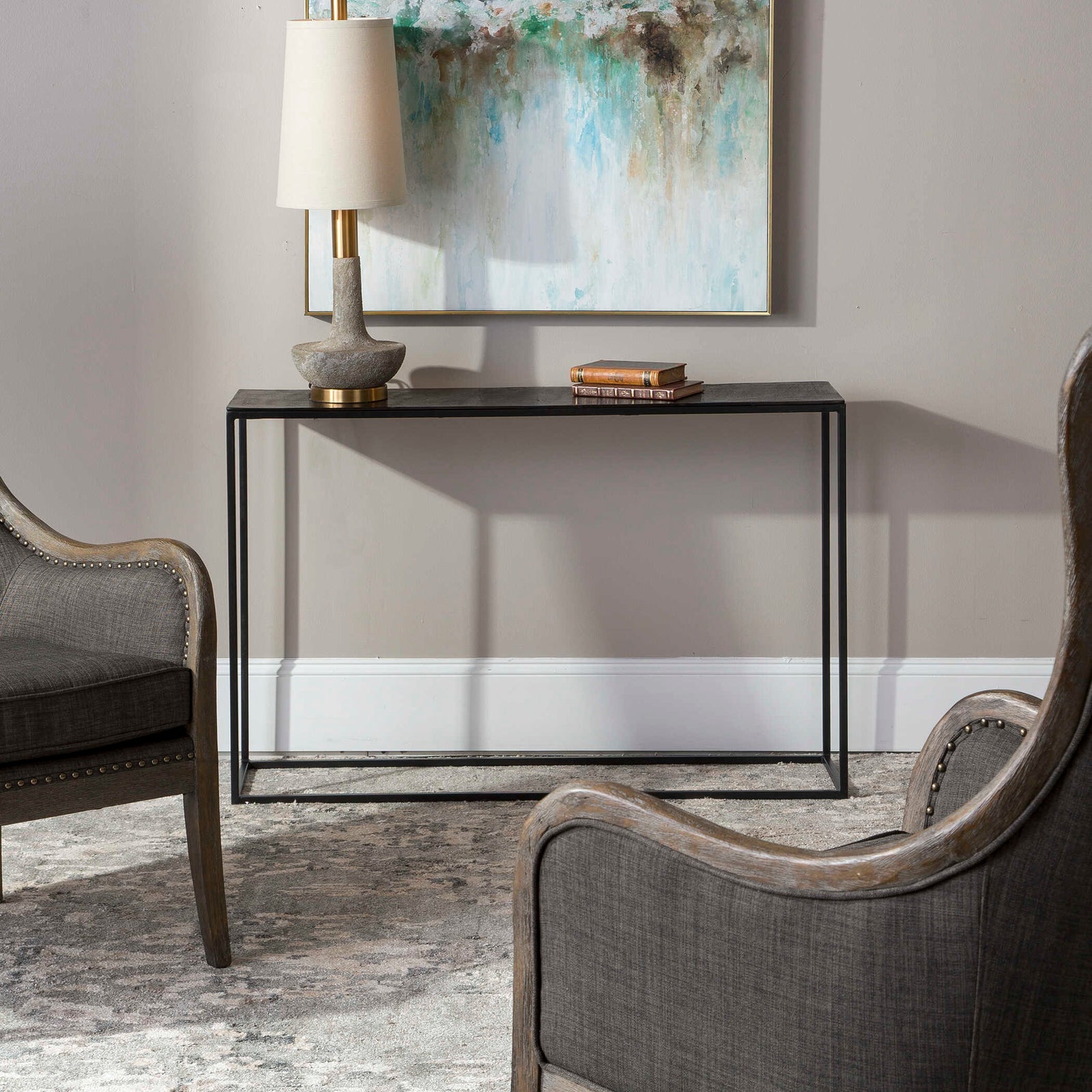 American Home Furniture Uttermost Coreene Industrial Console Table