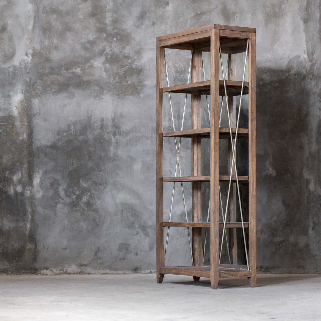 American Home Furniture Uttermost Delancey Weathered Oak Etagere