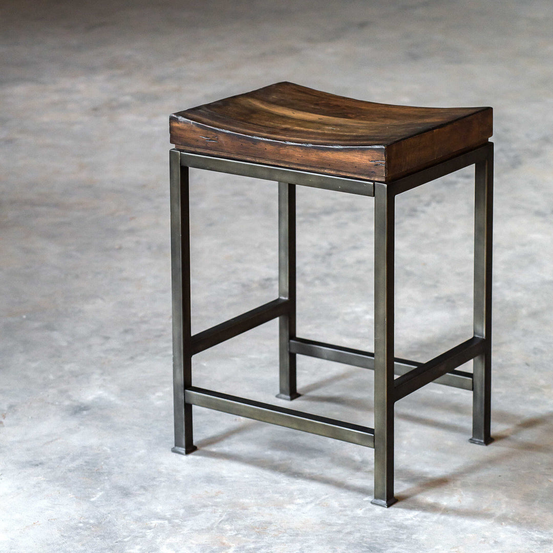 American Home Furniture Uttermost Beck Wood Counter Stool