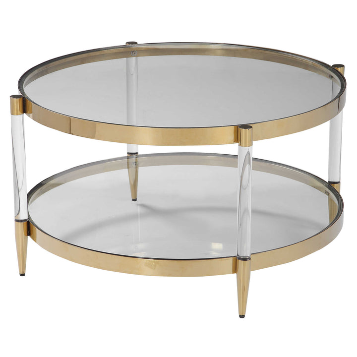 American Home Furniture Uttermost Kellen Glass Coffee Table
