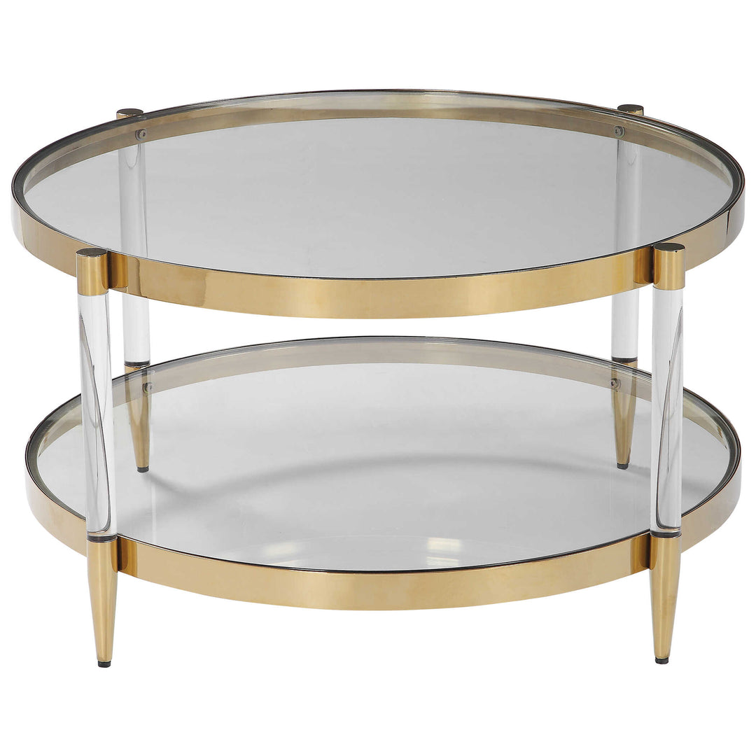 American Home Furniture Uttermost Kellen Glass Coffee Table