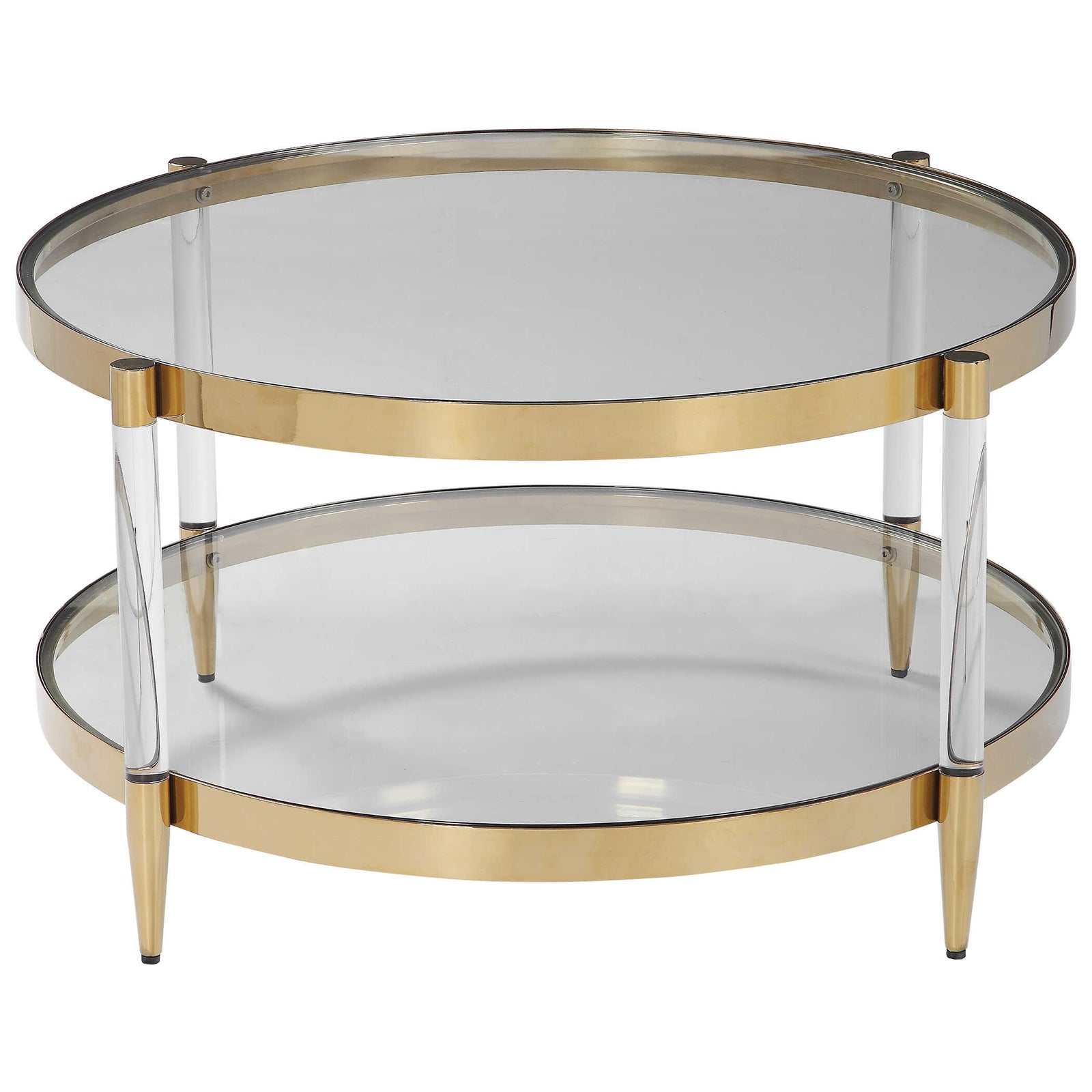 American Home Furniture Uttermost Kellen Glass Coffee Table