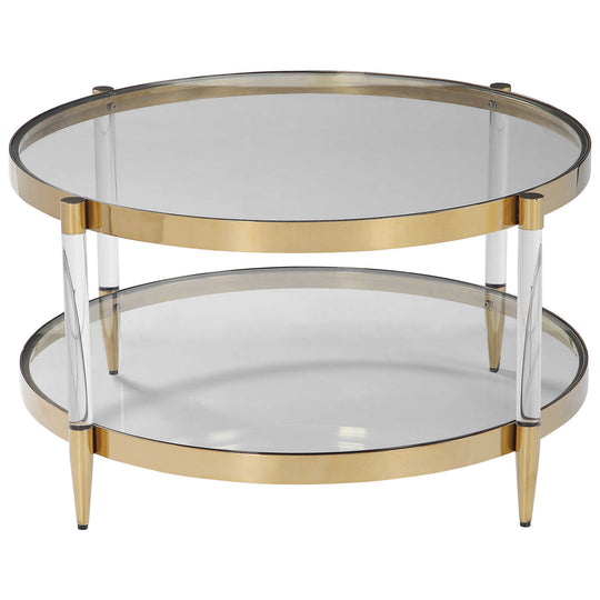American Home Furniture Uttermost Kellen Glass Coffee Table