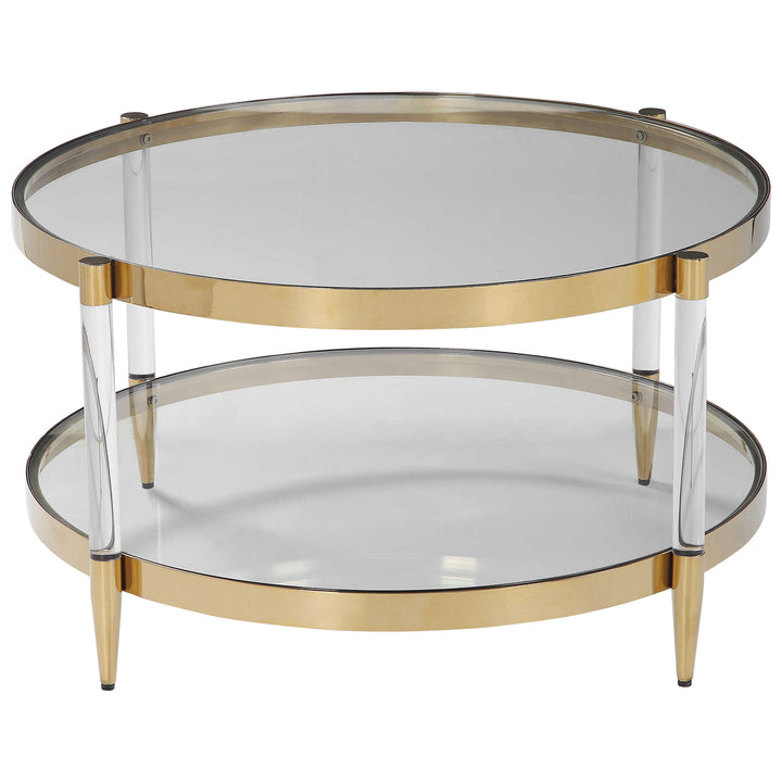 American Home Furniture Uttermost Kellen Glass Coffee Table