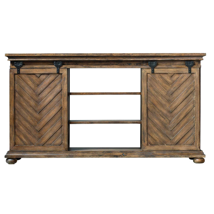 American Home Furniture Uttermost Primalia Barn Door Media Console