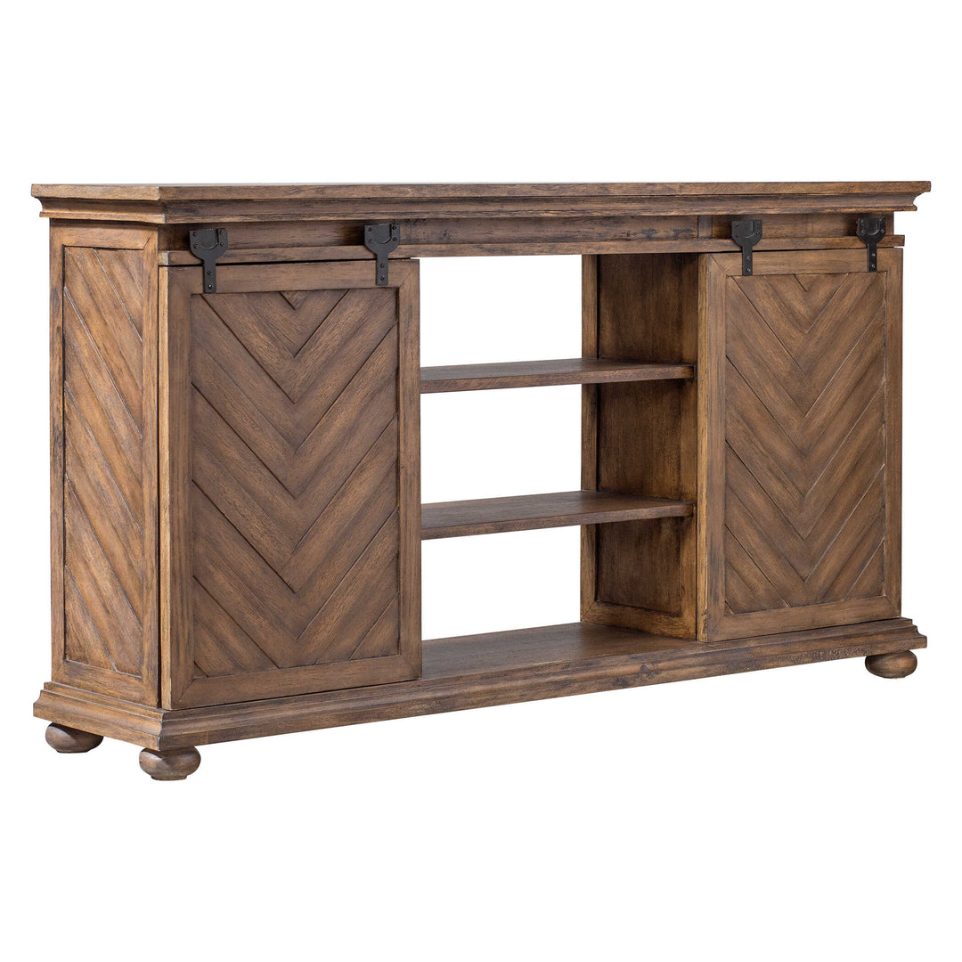 American Home Furniture Uttermost Primalia Barn Door Media Console