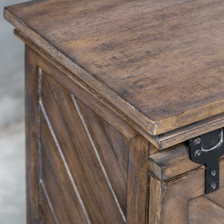 American Home Furniture Uttermost Primalia Barn Door Media Console