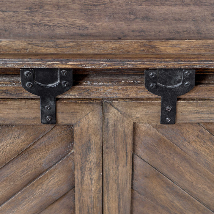 American Home Furniture Uttermost Primalia Barn Door Media Console