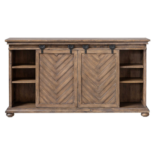 American Home Furniture Uttermost Primalia Barn Door Media Console