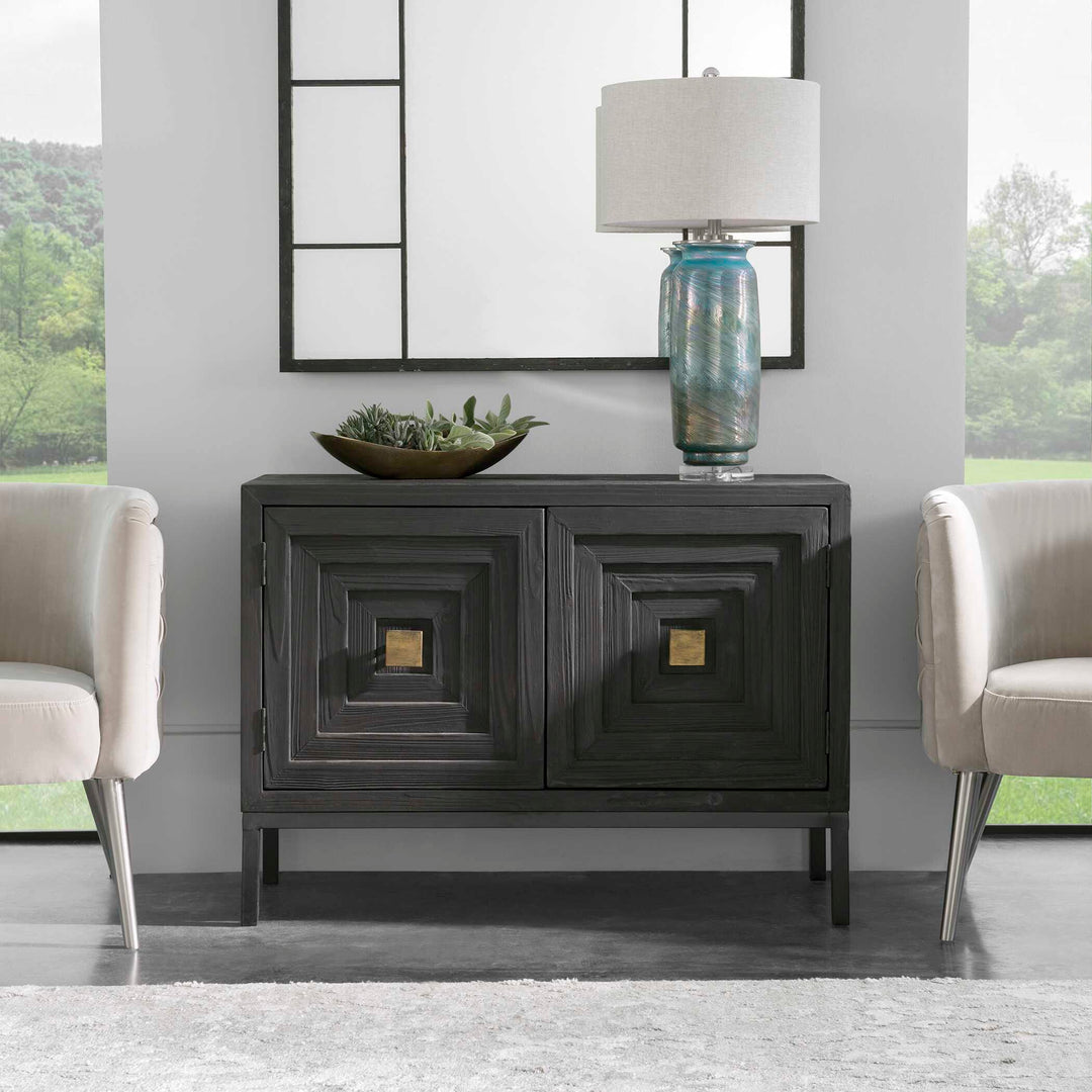 American Home Furniture Uttermost Aiken Dark Walnut 2 Door Cabinet