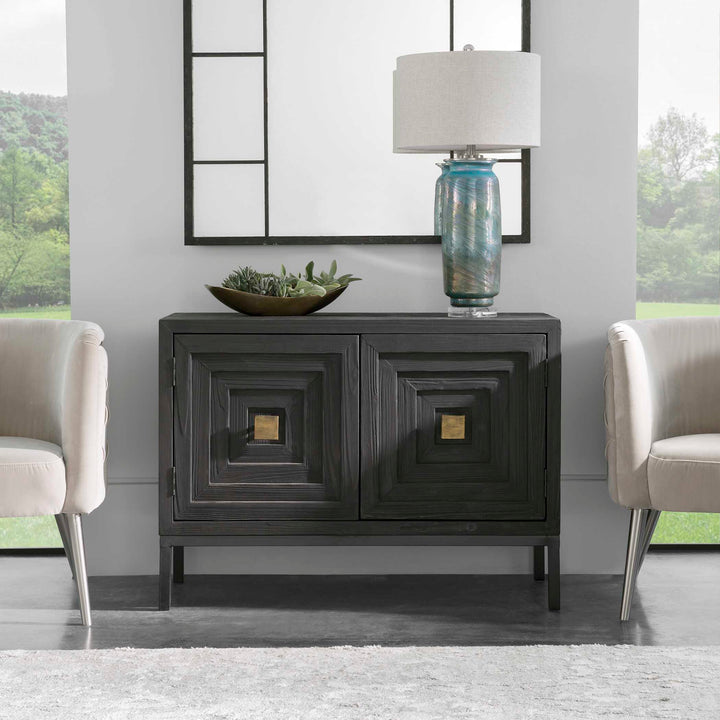 American Home Furniture Uttermost Aiken Dark Walnut 2 Door Cabinet