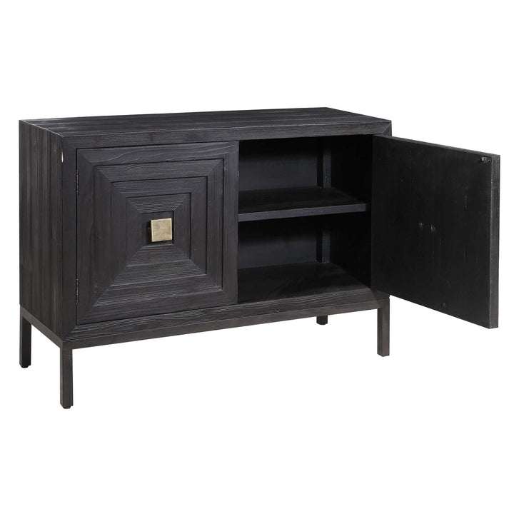American Home Furniture Uttermost Aiken Dark Walnut 2 Door Cabinet