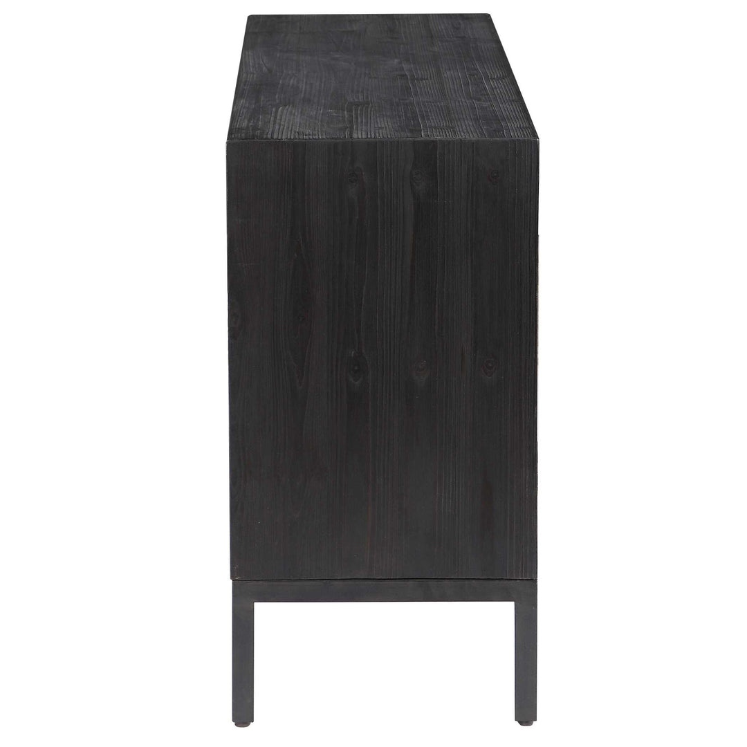 American Home Furniture Uttermost Aiken Dark Walnut 2 Door Cabinet