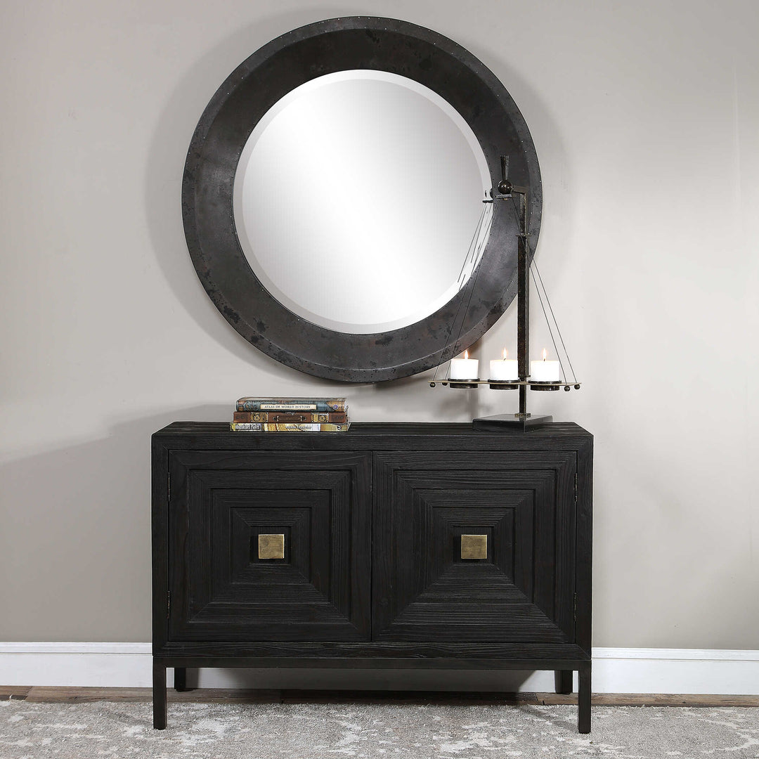 American Home Furniture Uttermost Aiken Dark Walnut 2 Door Cabinet