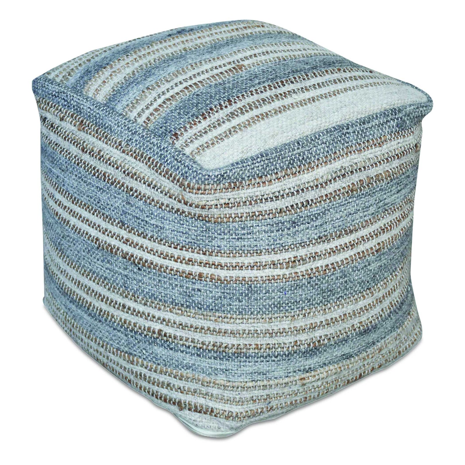 American Home Furniture Uttermost Mesick Handwoven Gray Pouf