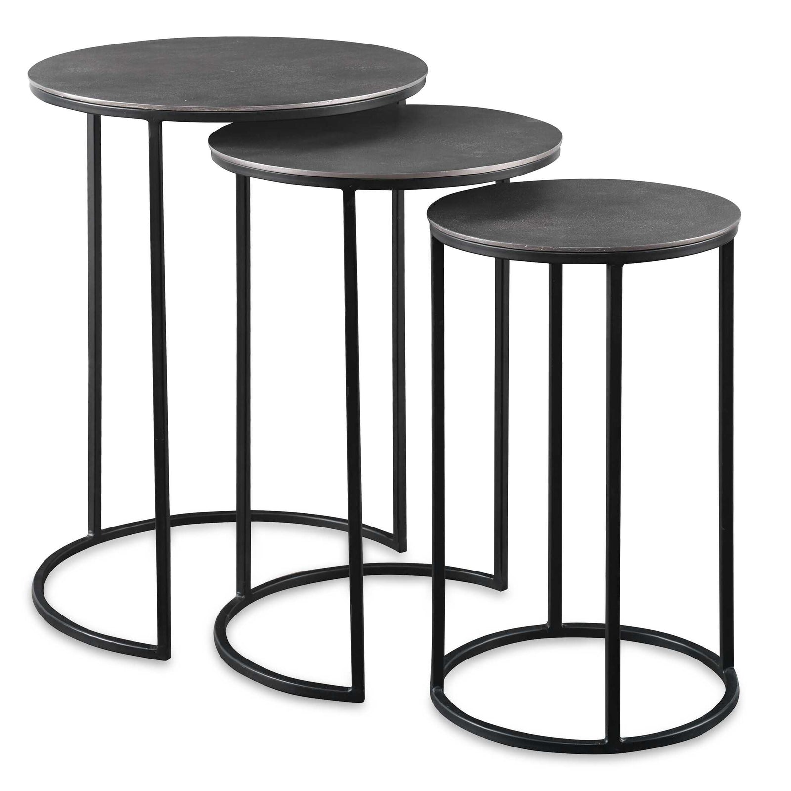 American Home Furniture Uttermost Erik Metal Nesting Tables, S/3