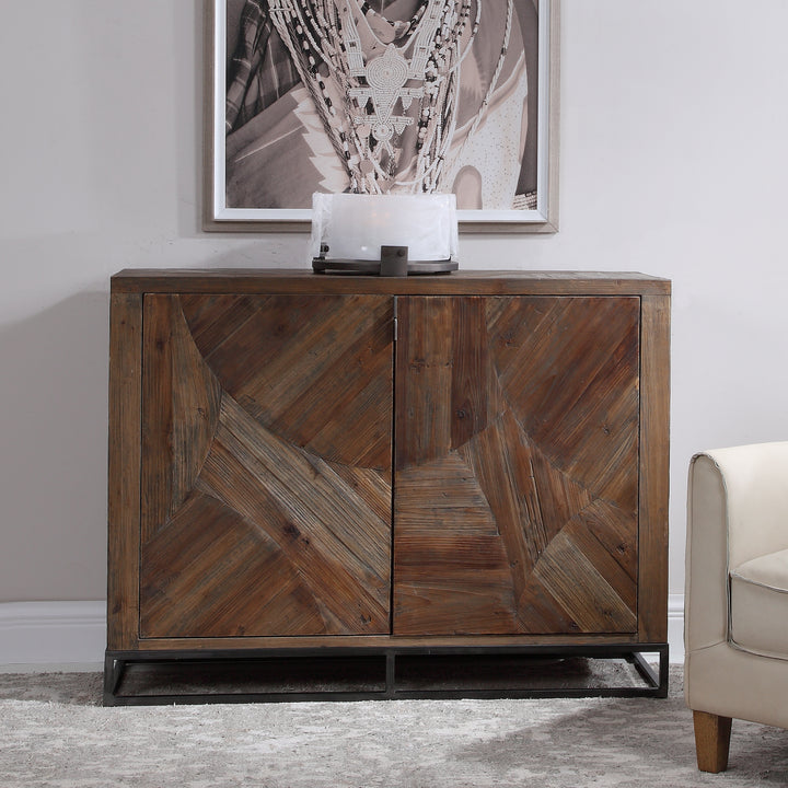American Home Furniture Uttermost Evros Reclaimed Wood 2 Door Cabinet