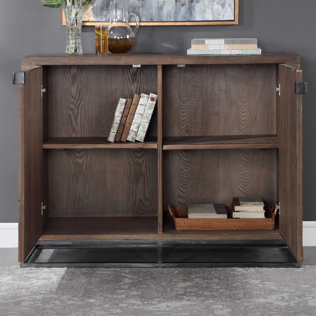 American Home Furniture Uttermost Evros Reclaimed Wood 2 Door Cabinet