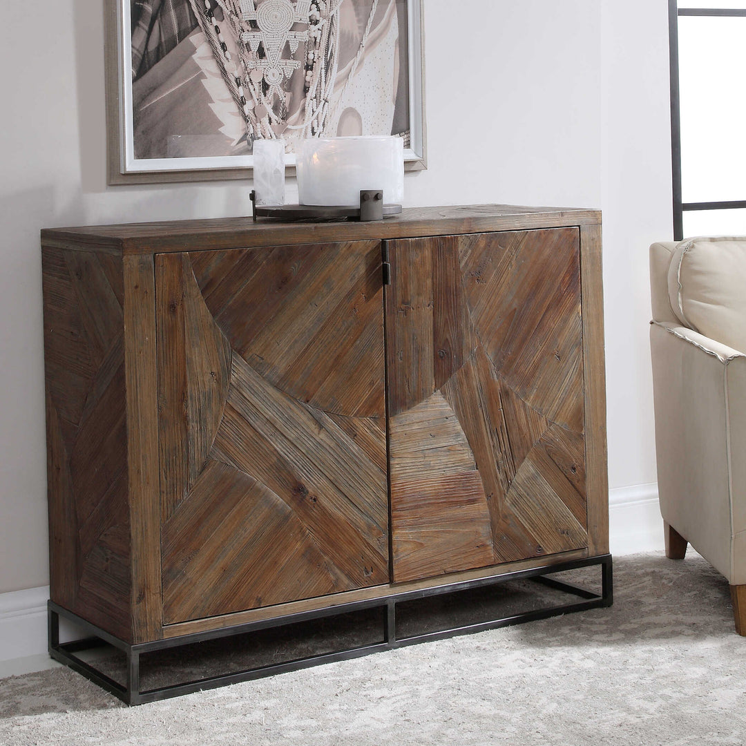 American Home Furniture Uttermost Evros Reclaimed Wood 2 Door Cabinet