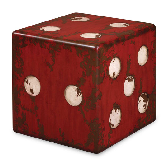 American Home Furniture Uttermost Dice Red Accent Table