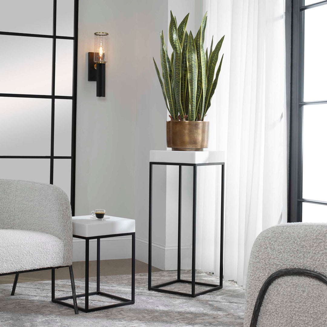 American Home Furniture Uttermost Gambia Marble Plant Stand