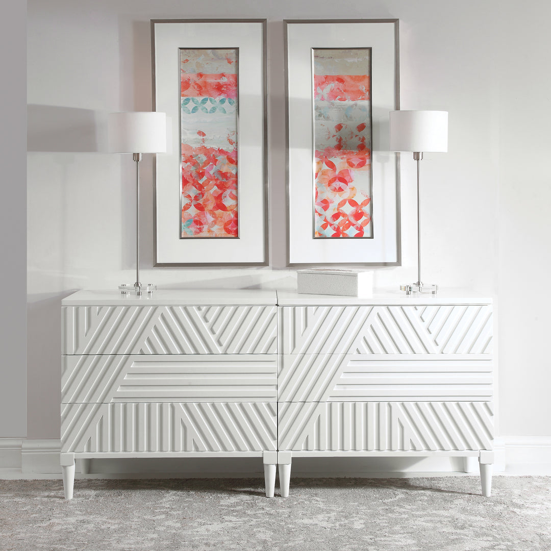 American Home Furniture Uttermost Colby White Drawers