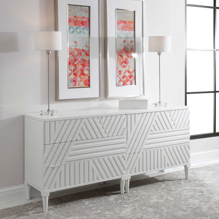American Home Furniture Uttermost Colby White Drawers