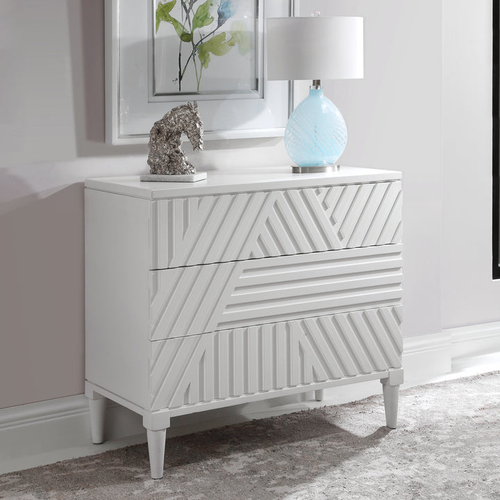 American Home Furniture Uttermost Colby White Drawers