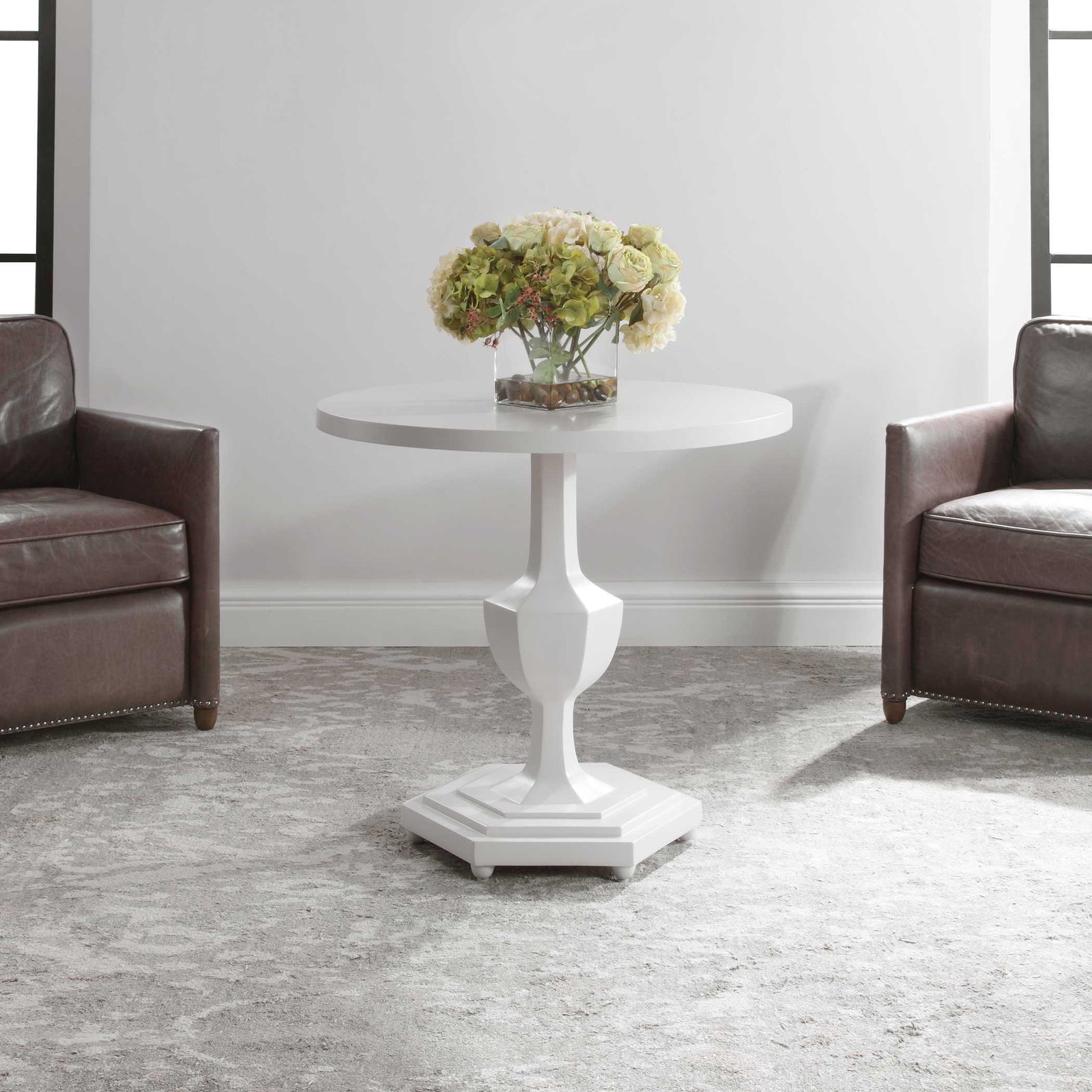 American Home Furniture Uttermost Kabarda White Foyer Table