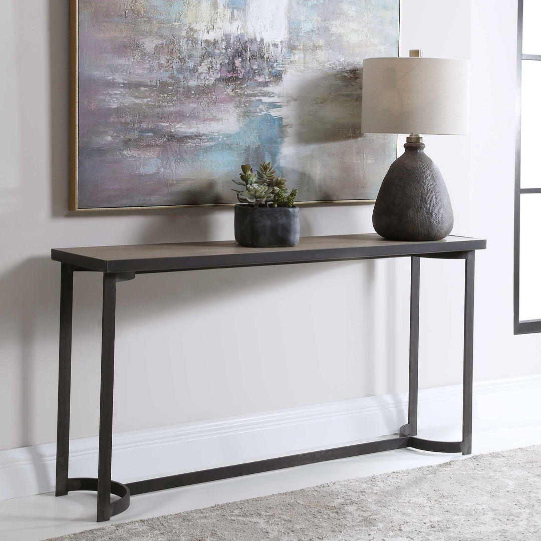 American Home Furniture Uttermost Basuto Steel Console Table