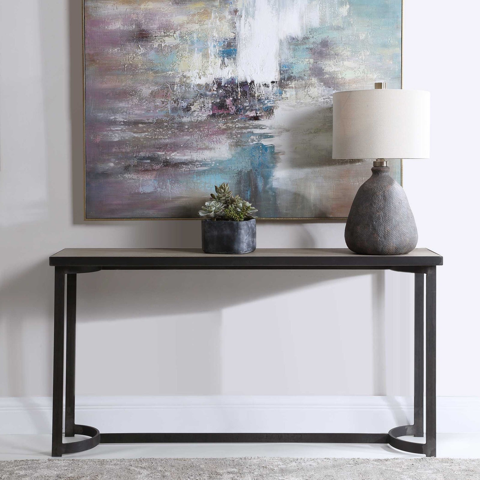 American Home Furniture Uttermost Basuto Steel Console Table