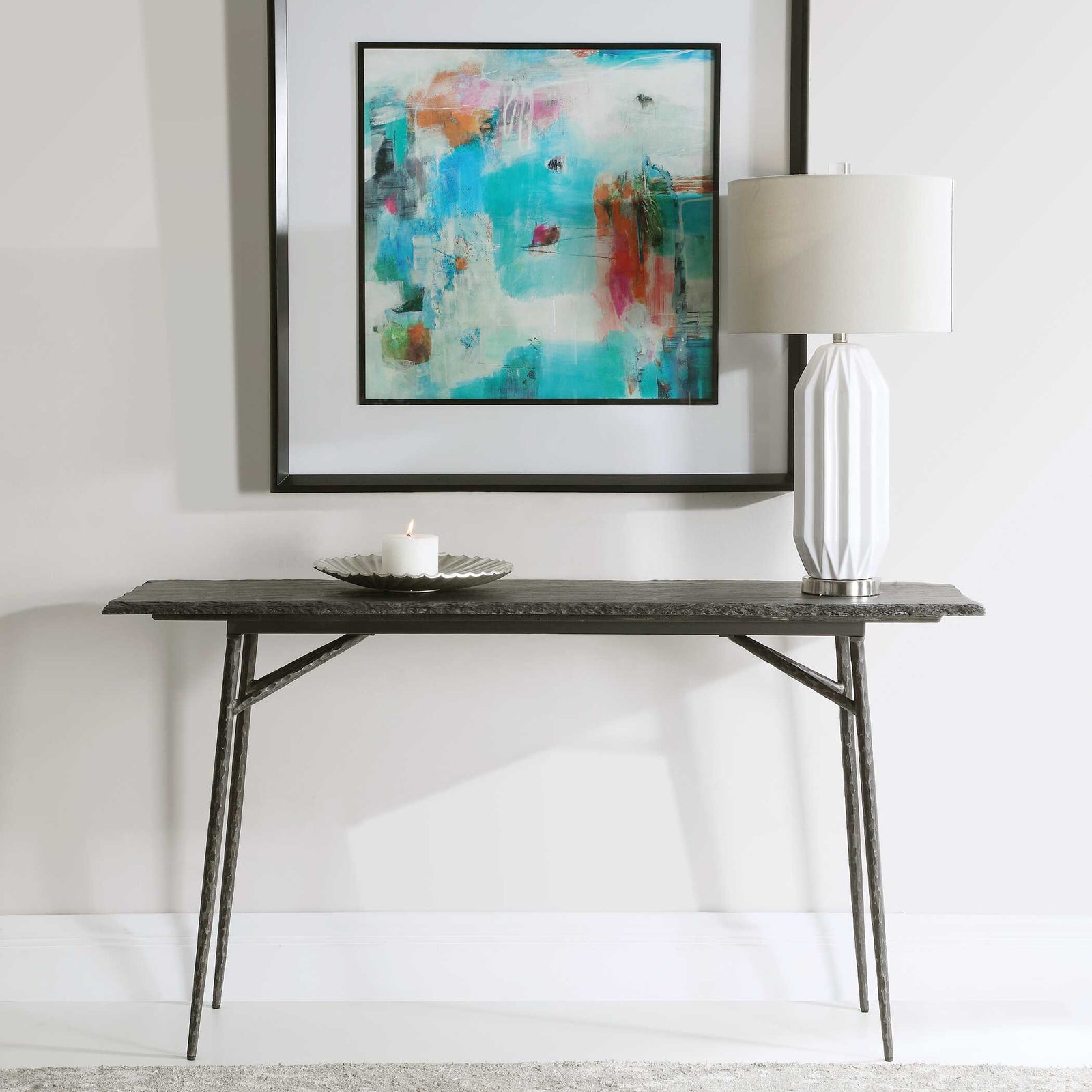 American Home Furniture Uttermost Kaduna Slate Console Table