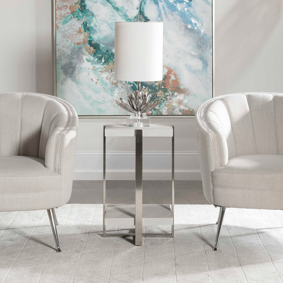American Home Furniture Uttermost Arnaut White Accent Table