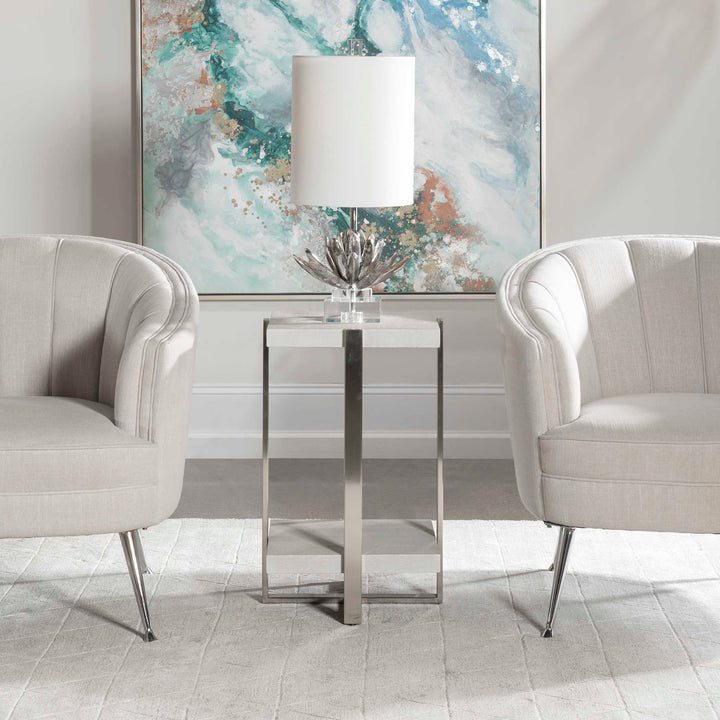 American Home Furniture Uttermost Arnaut White Accent Table