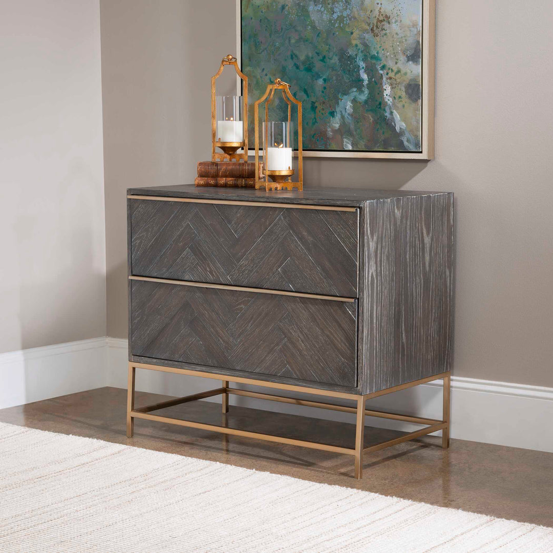 American Home Furniture Uttermost Armistead Dark Walnut Drawer Chest