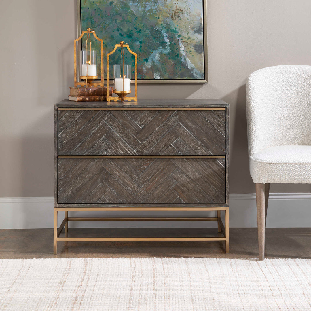 American Home Furniture Uttermost Armistead Dark Walnut Drawer Chest