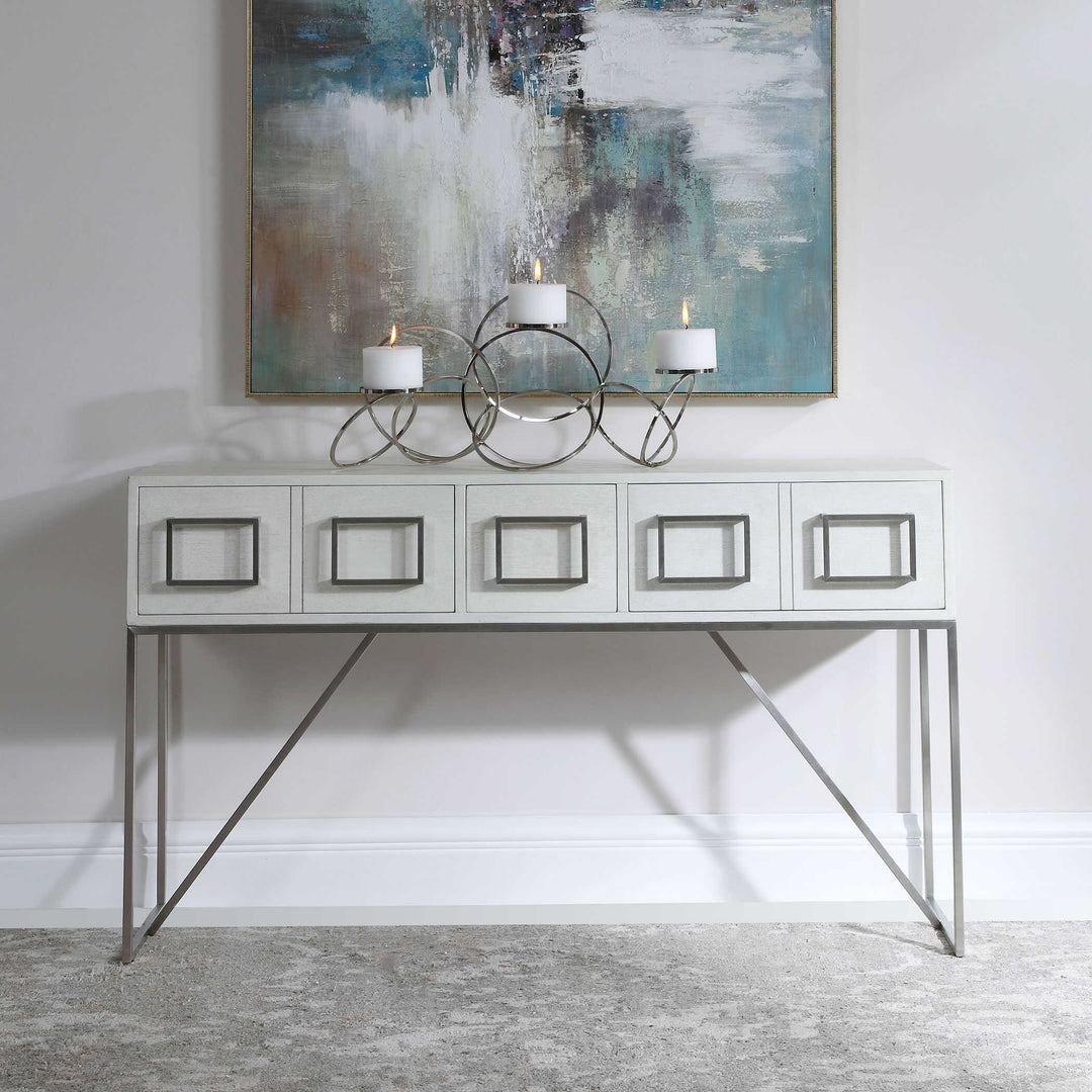 American Home Furniture Uttermost Abaya White Console Table