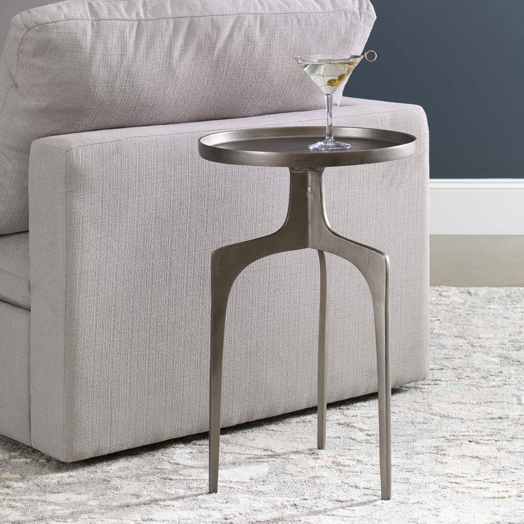 American Home Furniture Uttermost Kenna Nickel Accent Table