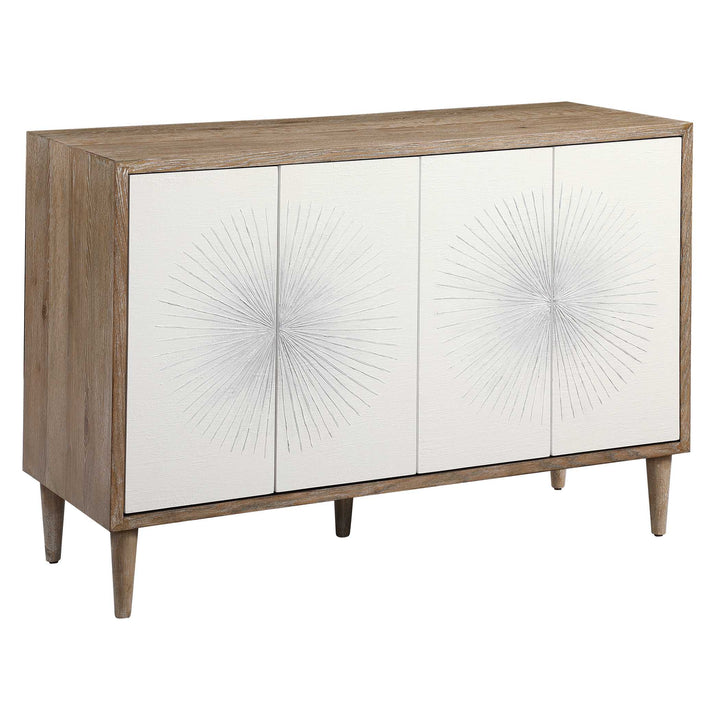 American Home Furniture Uttermost Dani 4 Door White Cabinet