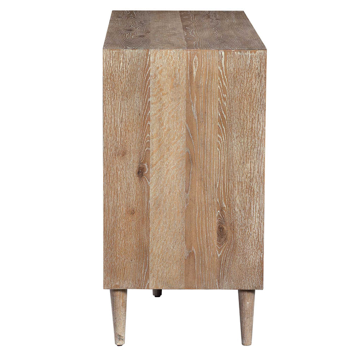 American Home Furniture Uttermost Dani 4 Door White Cabinet