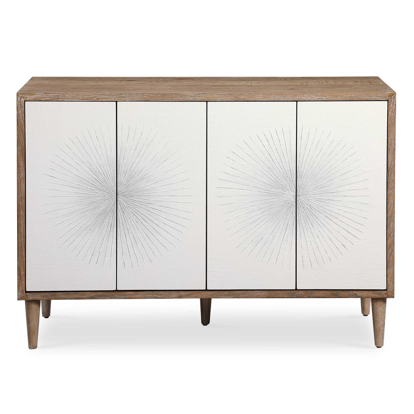 American Home Furniture Uttermost Dani 4 Door White Cabinet