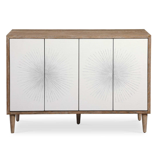 American Home Furniture Uttermost Dani 4 Door White Cabinet